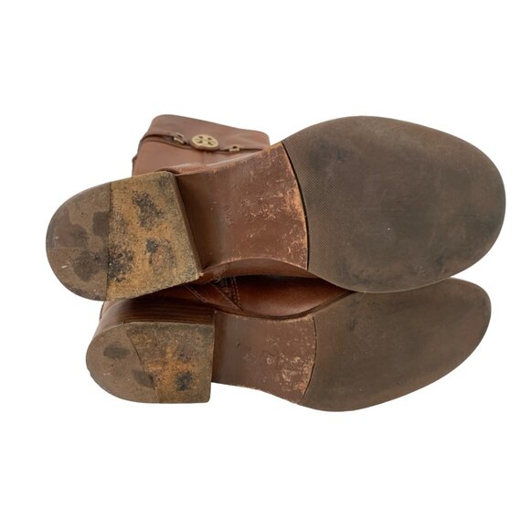 Tory Burch Leather Riding Boots Size 8.5M Brown Equestrian Brazil Zip GUC 7930 - Picture 8 of 13